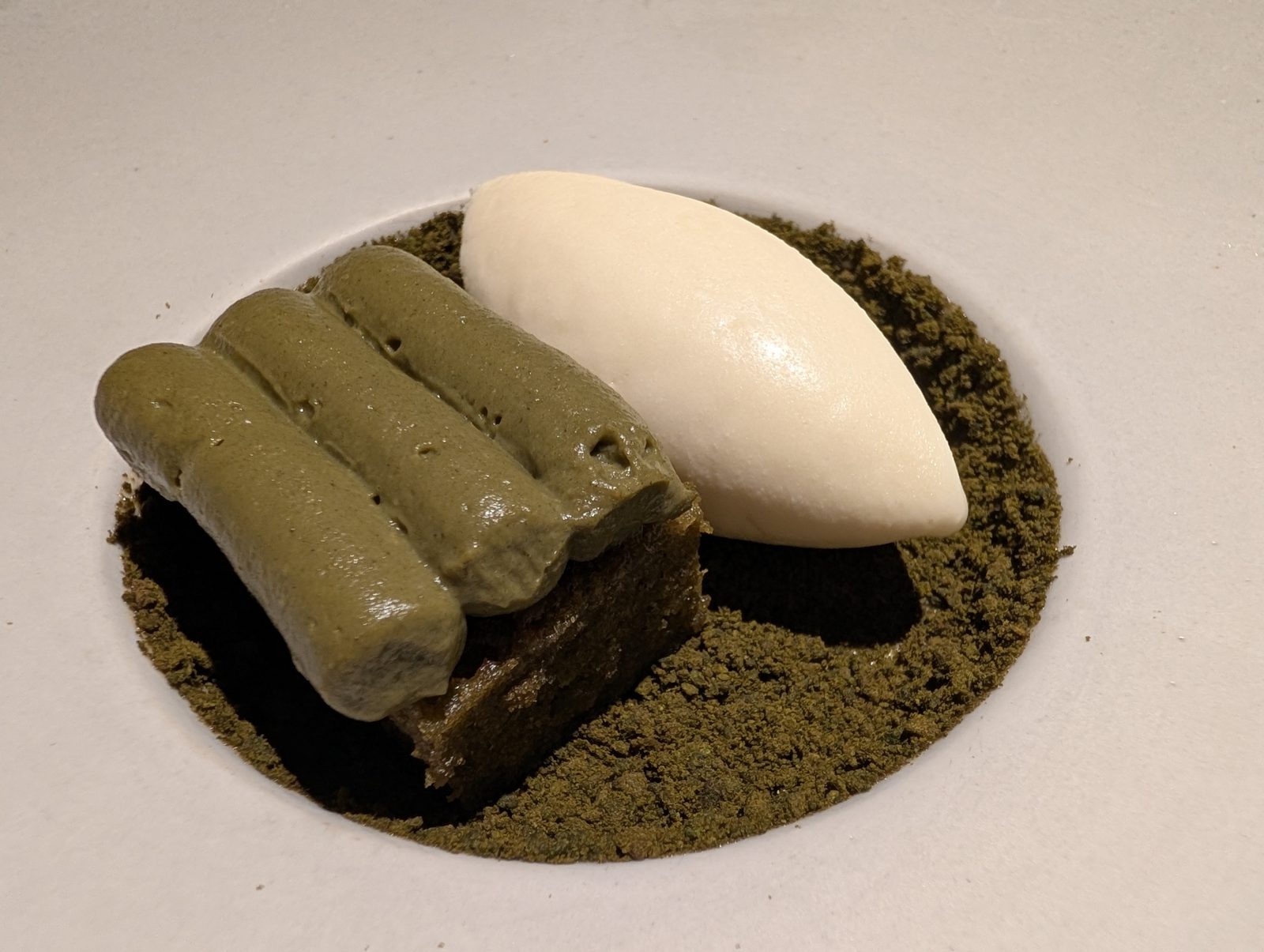 Dessert, with a sorbet that tasted like the garden.