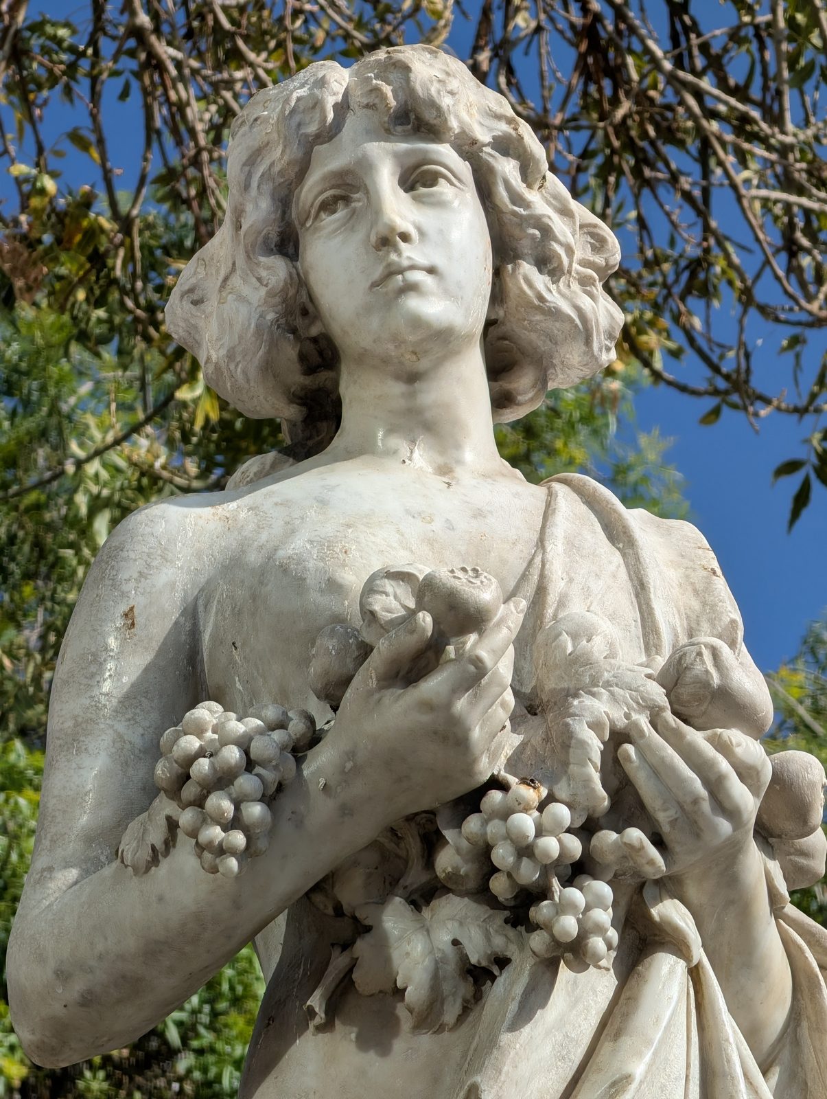 Marble muses in a plaza near the hotel, a leftover from a more European La Paz.
