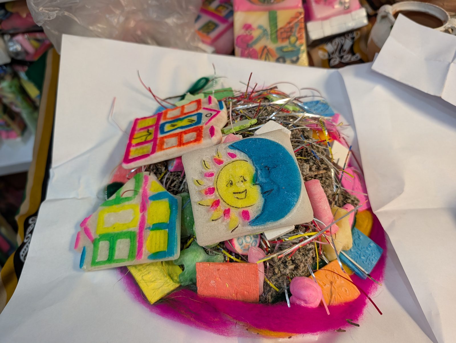 The Witches' Market. Sugar tablets and sweets for an offering to Pachamama.