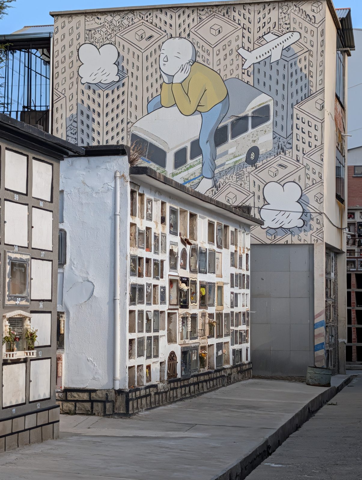 The murals are by local street artists, invited by the city.