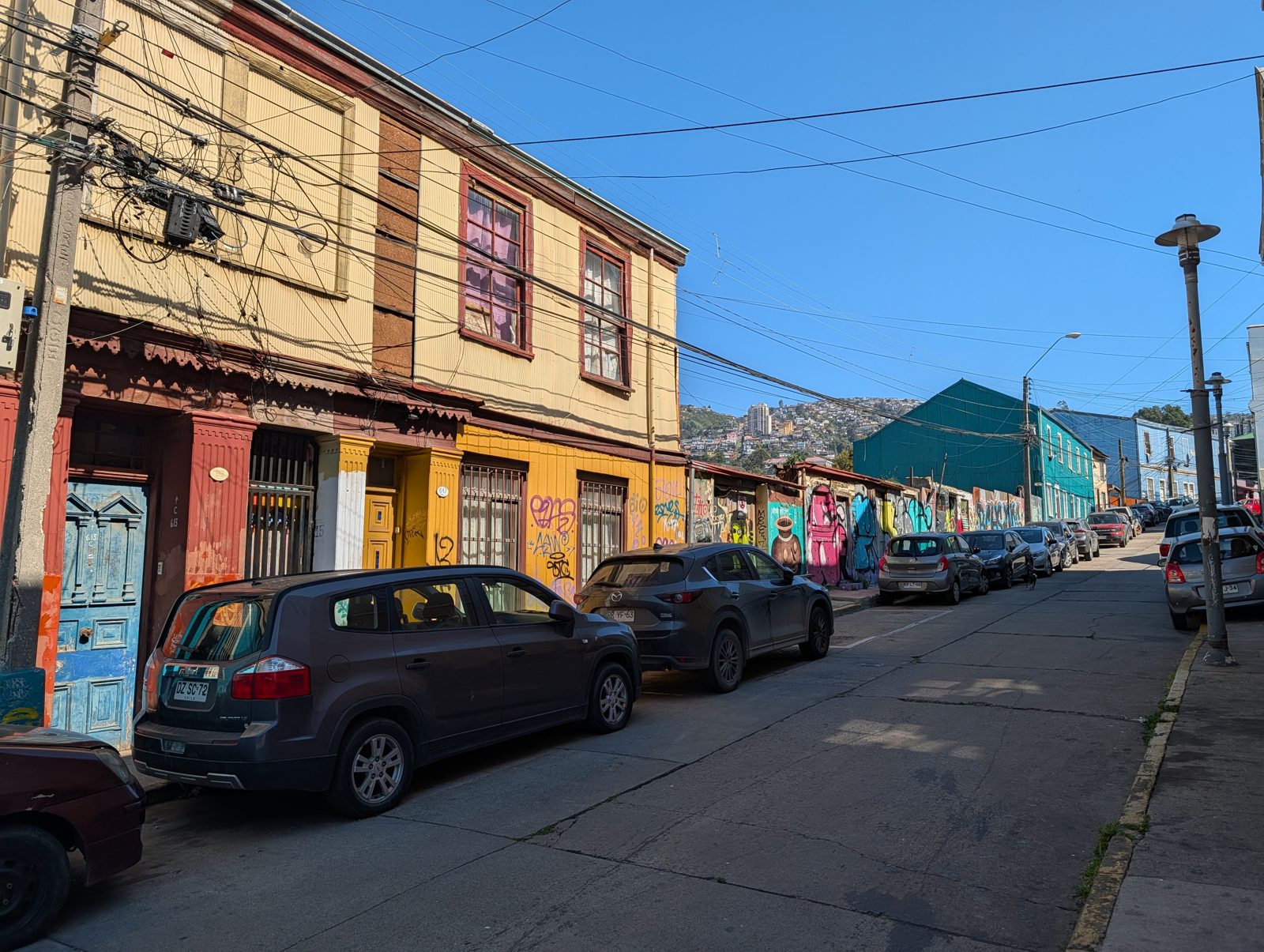 Every house a different color, on purpose.