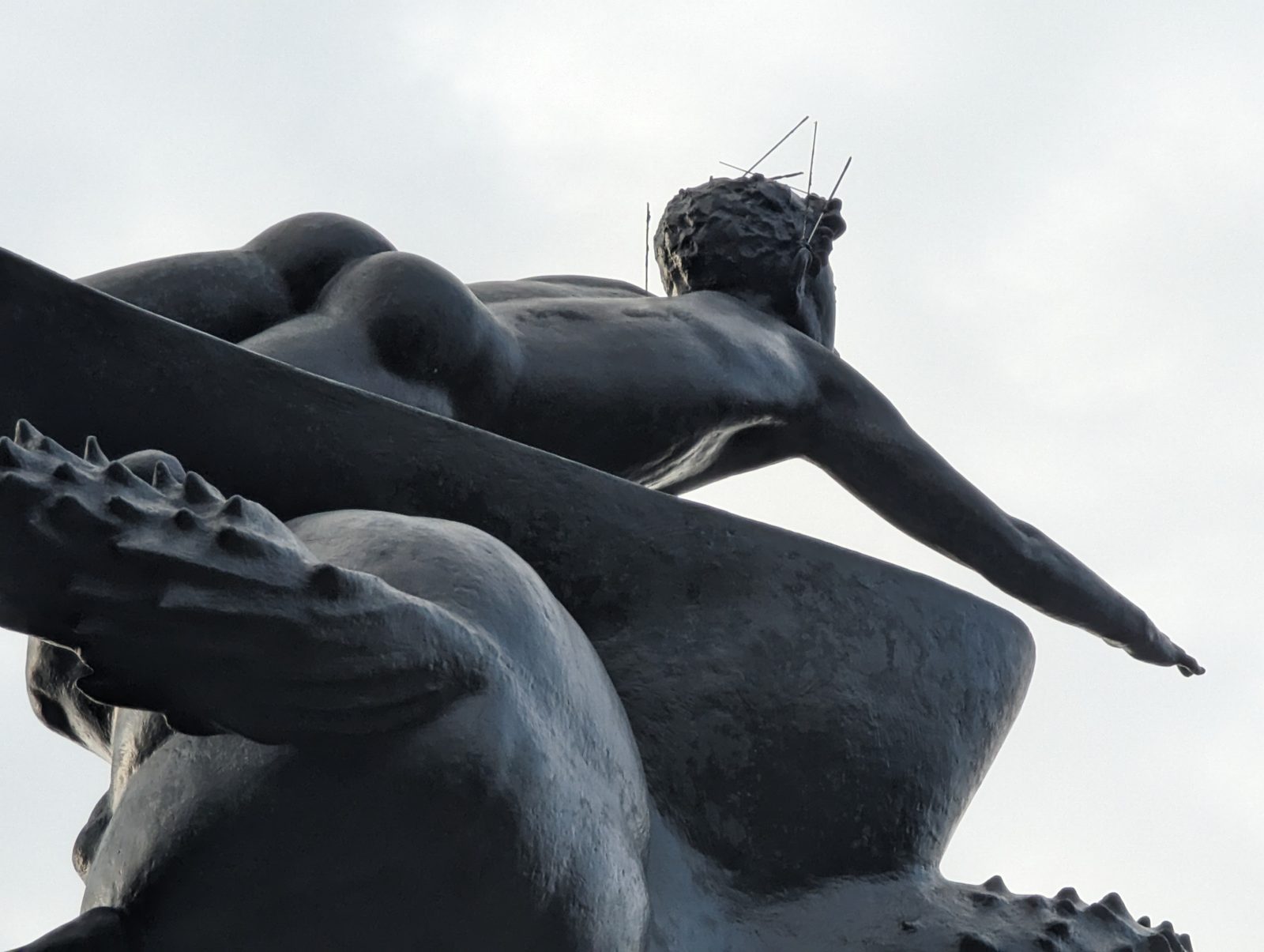 Bronze against the sky.