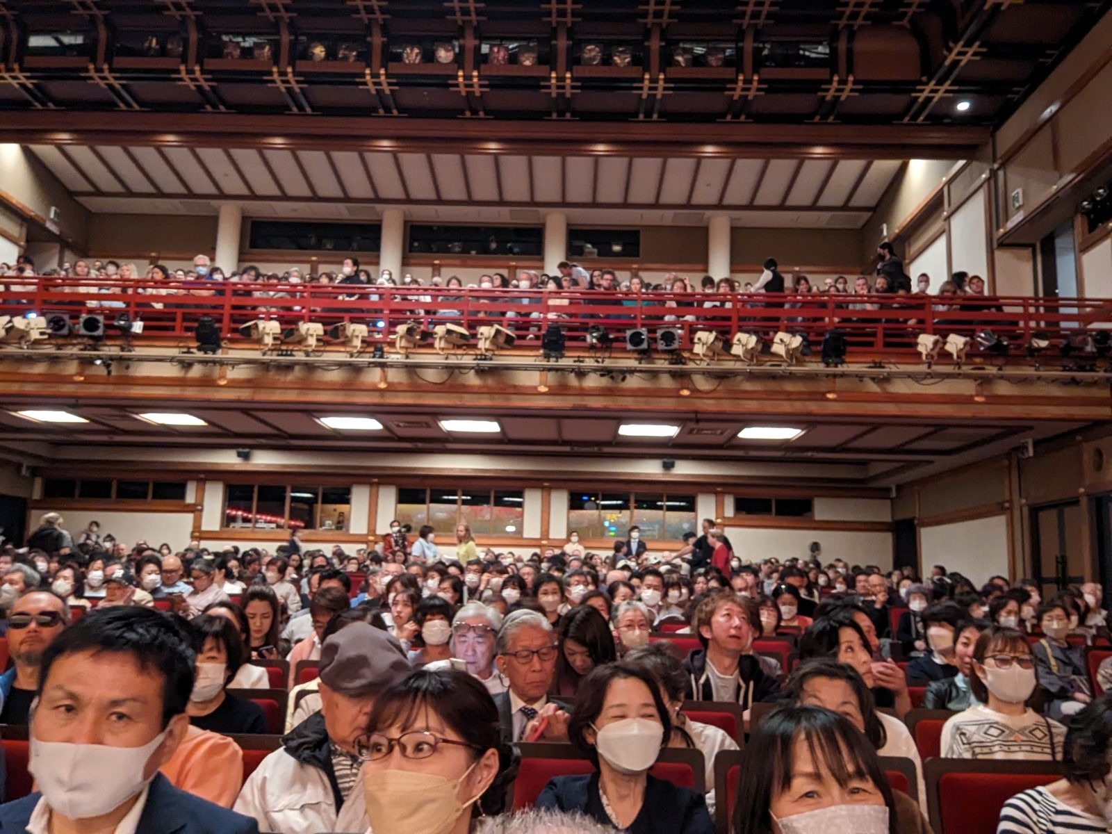 The Miyako Odori, before the curtain. A full house, every April for 150 years.