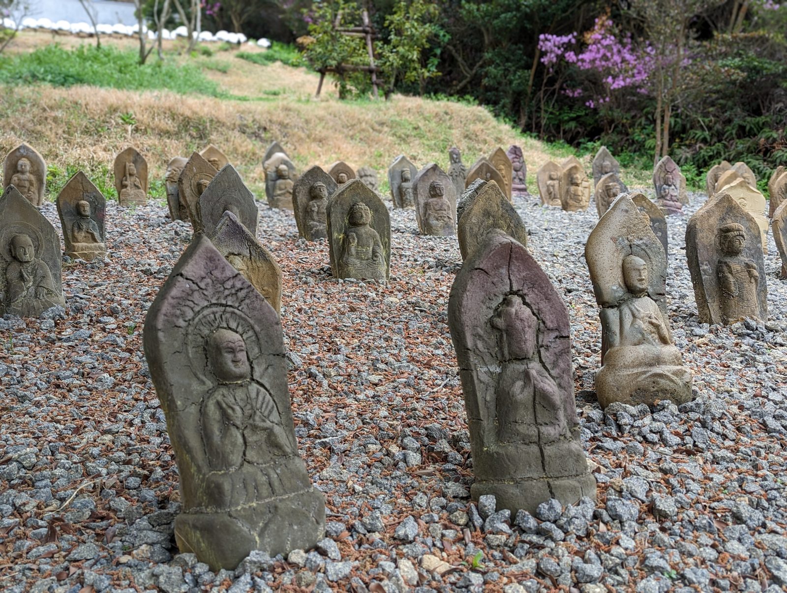 Stone figures on the hill.